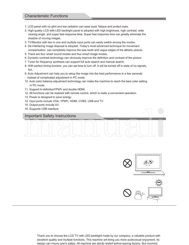 Haier LE26K800 (19 pages) TV Operating Manual
