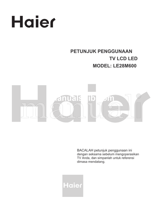 Haier LE28M600 (33 pages) TV Operating Manual