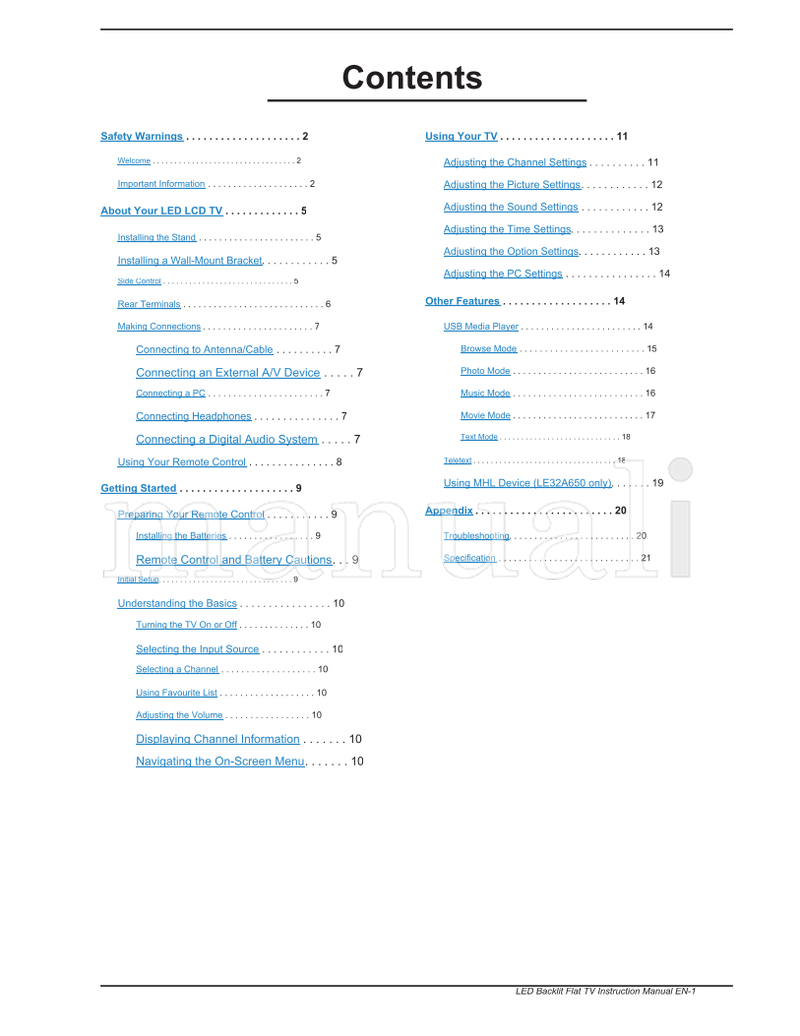 Haier LE32A650 LE32F600 (24 pages) TV Operating Manual