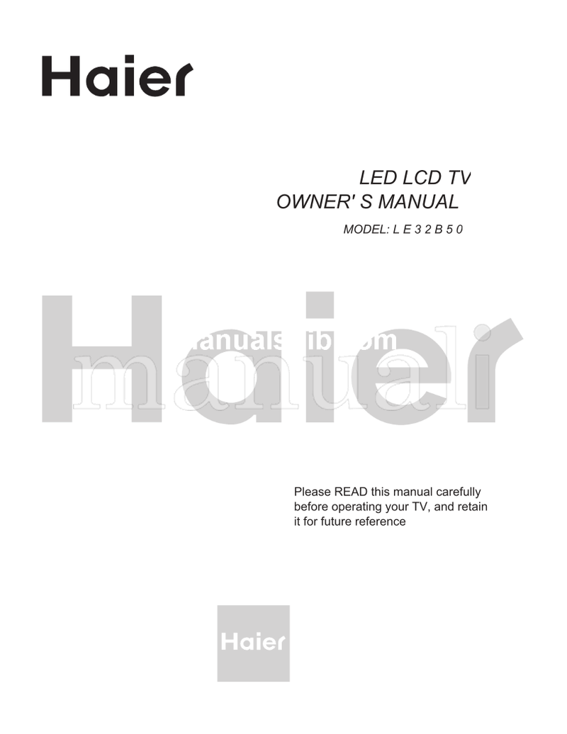 Haier LE32B50 (16 pages) TV Operating Manual