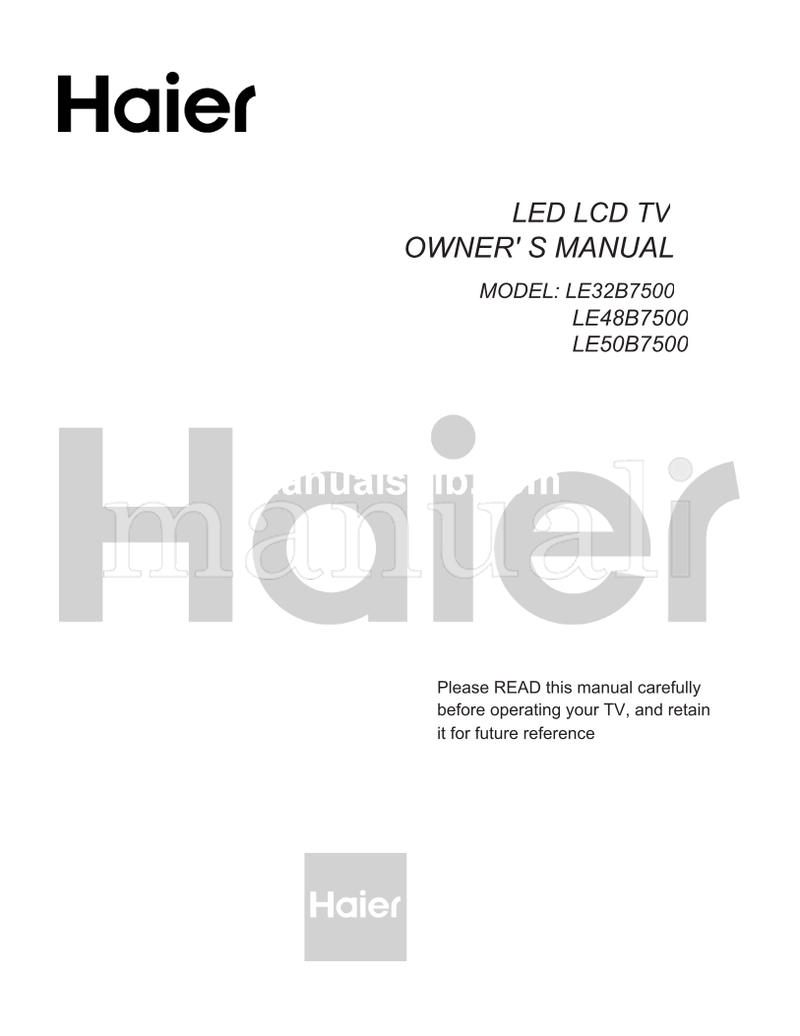 Haier LE32B7500 LE48B7500 LE50B7500 (24 pages) TV Operating Manual