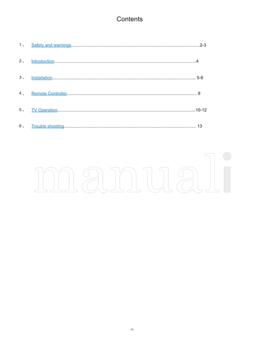 Haier LE32C430 (17 pages) TV Operating Manual