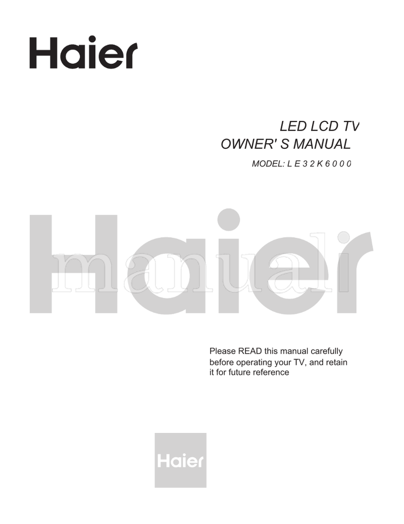 Haier LE32K6000 (17 pages) TV Operating Manual