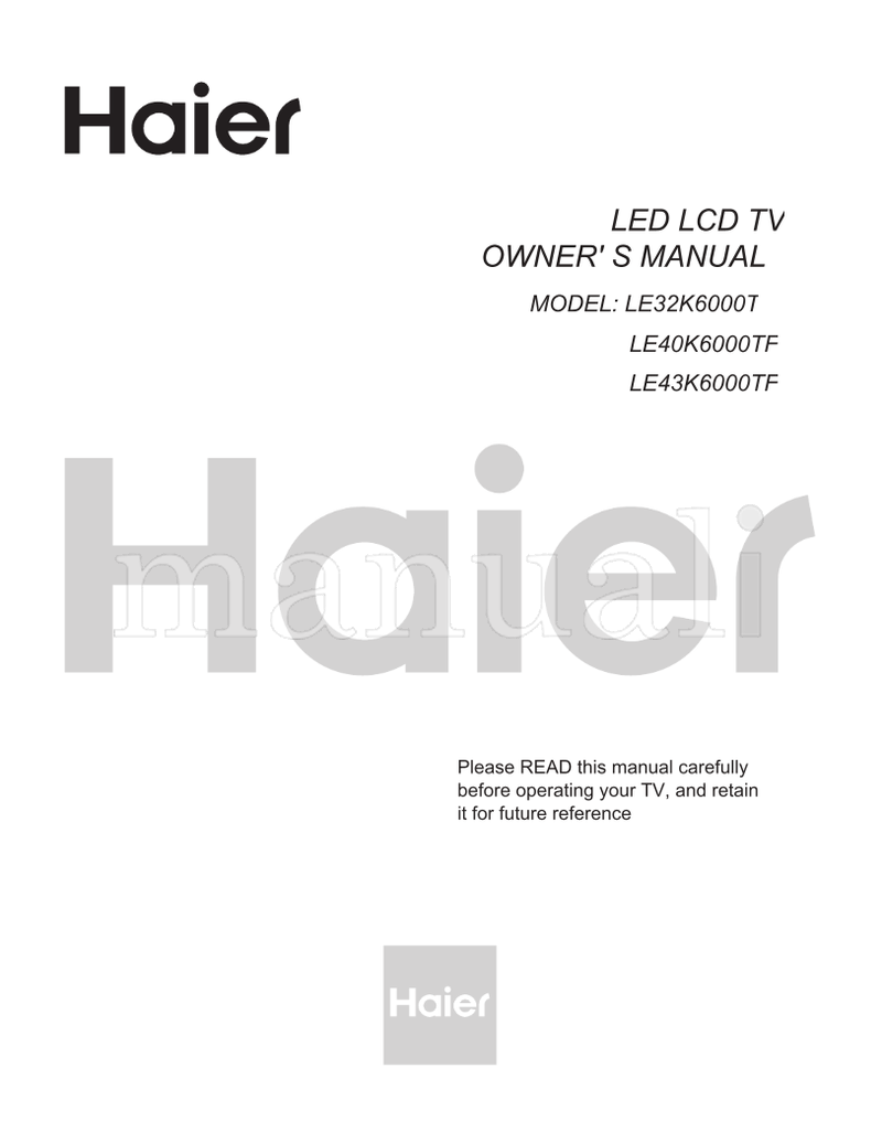 Haier LE32K6000T LE40K6000TF LE43K6000TF (25 pages) TV Operating Manual