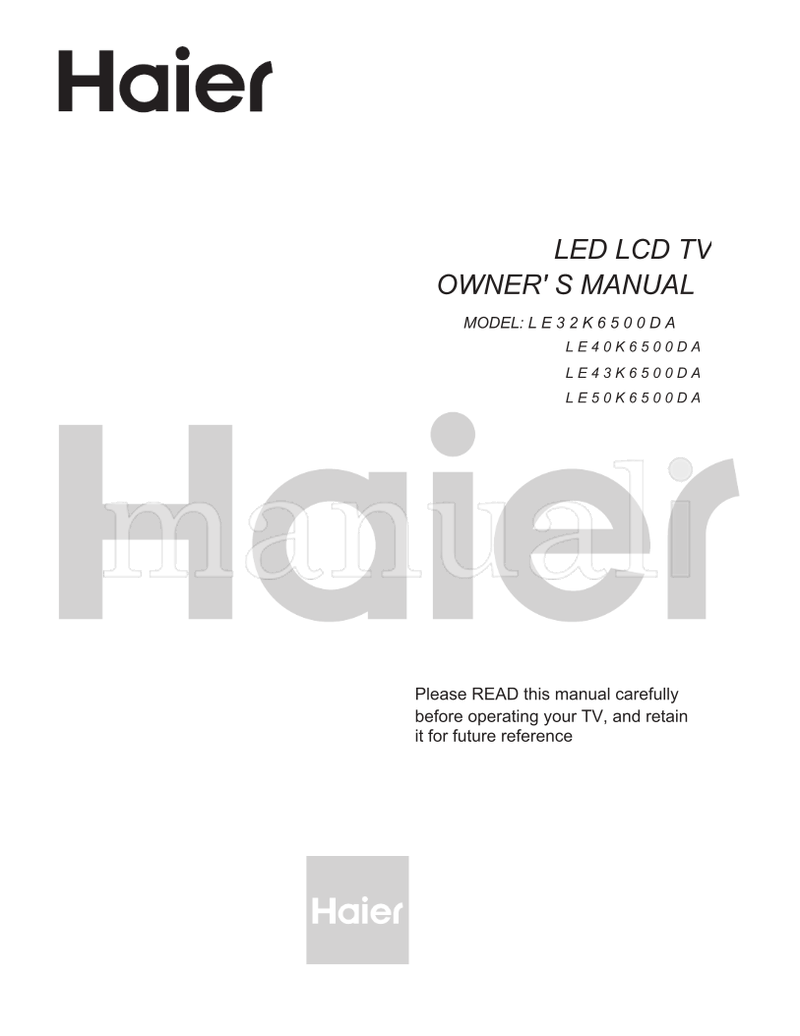 Haier LE32K6500DA (40 pages) TV Operating Manual