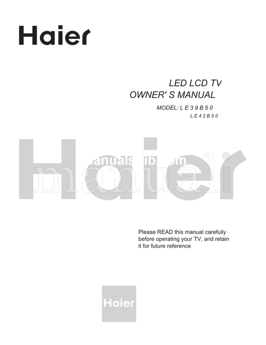 Haier LE39B50 (16 pages) TV Operating Manual