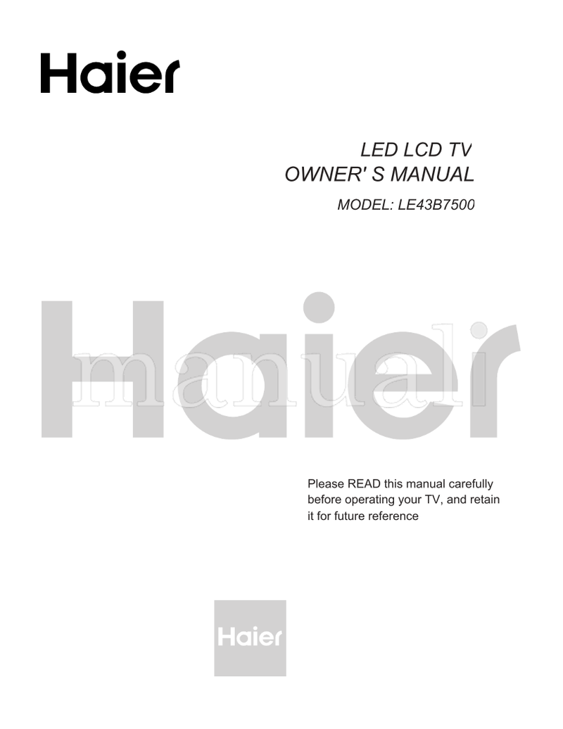 Haier LE43B7500 (25 pages) TV Operating Manual