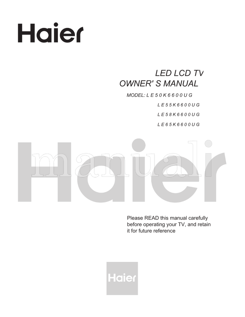 Haier LE50K6600UG (24 pages) TV Operating Manual