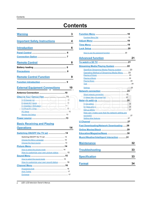 Haier LE55H330 (35 pages) TV Operating Manual