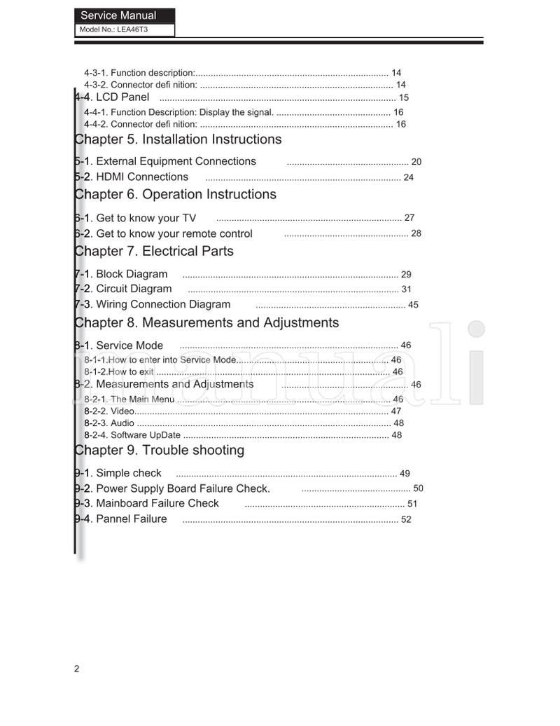 Haier LED46T3 LED46T3a MTK5305 TV1001S013V0 (86 pages) TV Service Manual