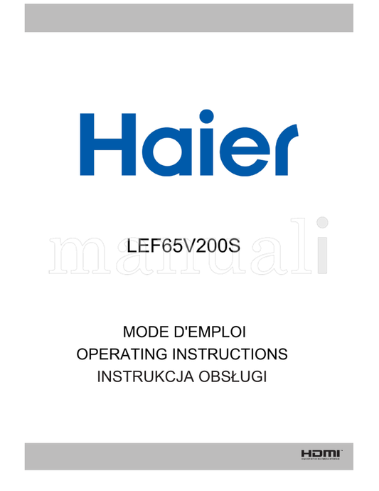 Haier LEF65V200S (78 pages) TV Operating Manual