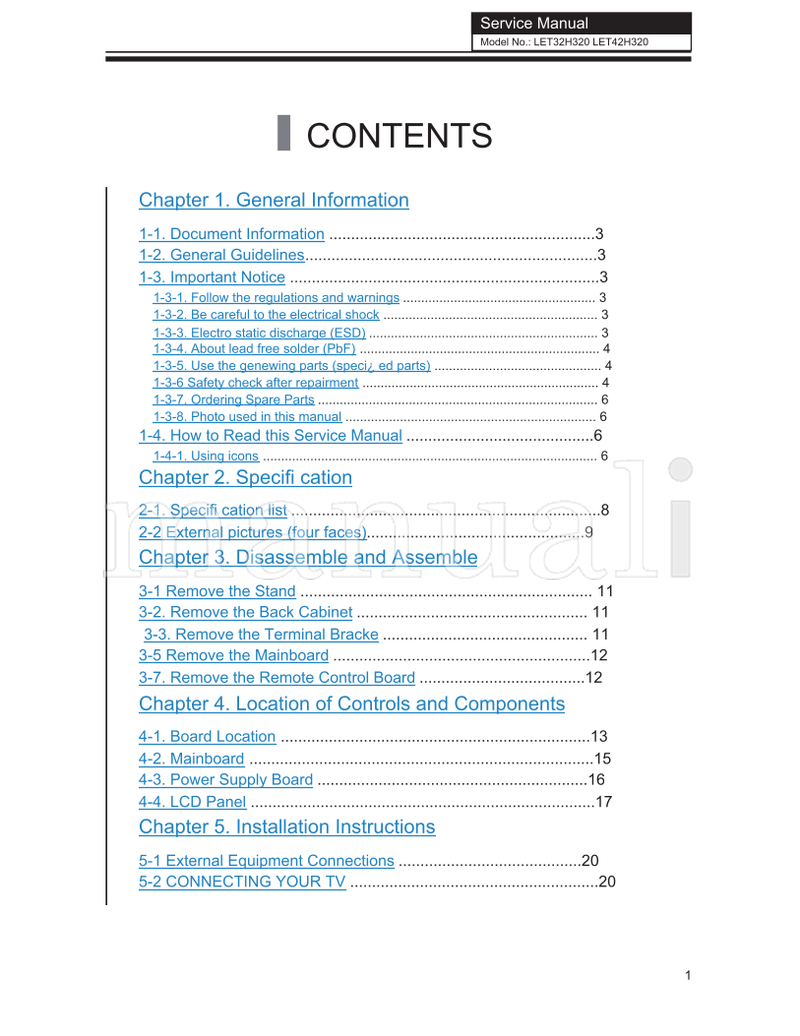 Haier LET32H320 LET42H320 MT5310 TV1107S001V0 (58 pages) TV Service Manual