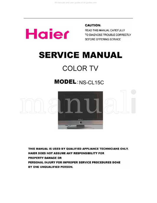Haier NS-CL15C (37 pages) TV Service Manual