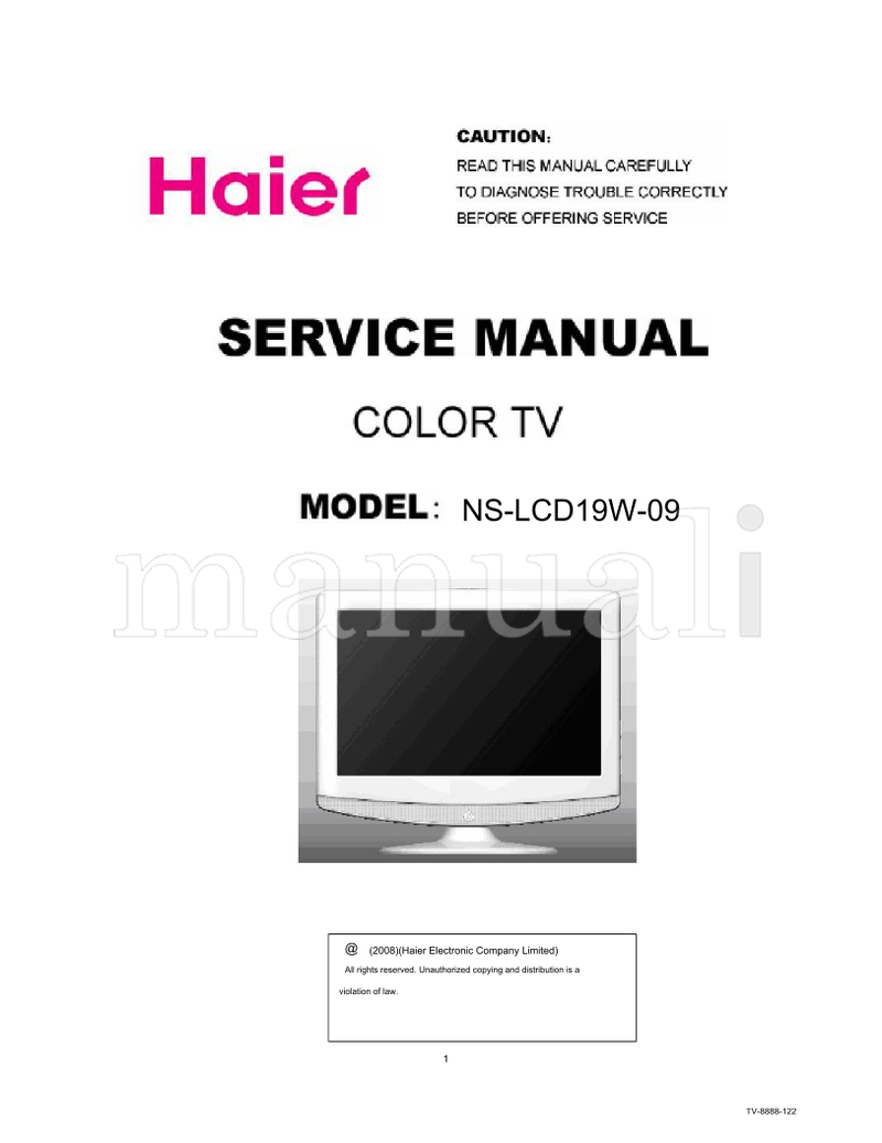 Haier NS-LCD19W-09 (62 pages) TV Service Manual