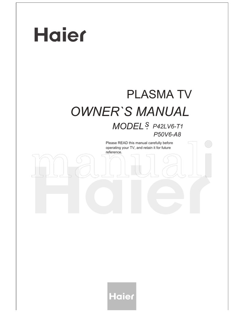 Haier P42LV6-T1 P50V6-A8 (48 pages) TV Operating Manual