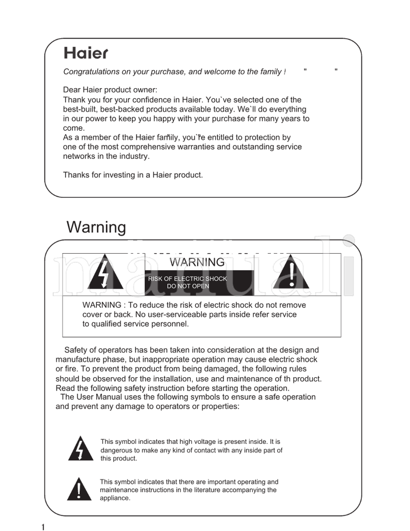 Haier P42LV6-T1 P50V6-A8 (48 pages) TV Operating Manual
