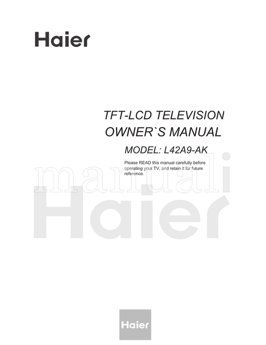 Haier L42A9-AK (49 pages) TV Operating Manual