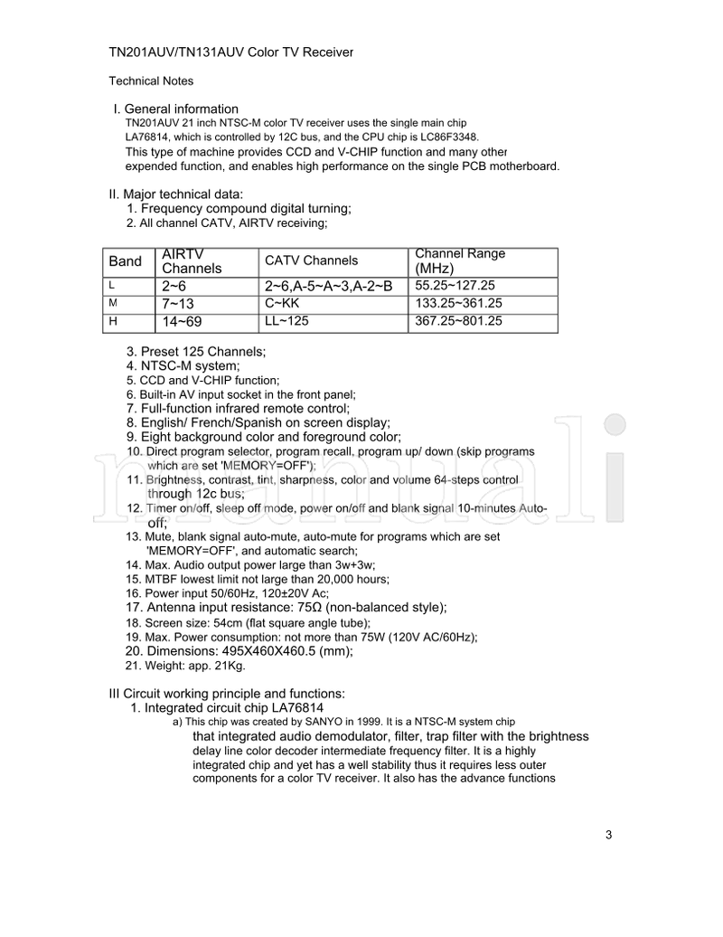 Haier TN201AUV (15 pages) TV Service Manual