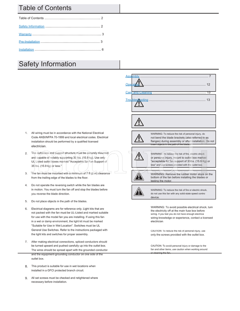 Hampton Bay 51355 51356 52-PM (28 pages) Ceiling Fan Operating Manual