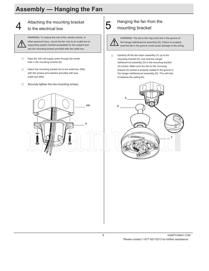 Hampton Bay 24816-021 (15 pages) Ceiling Fan Operating Manual