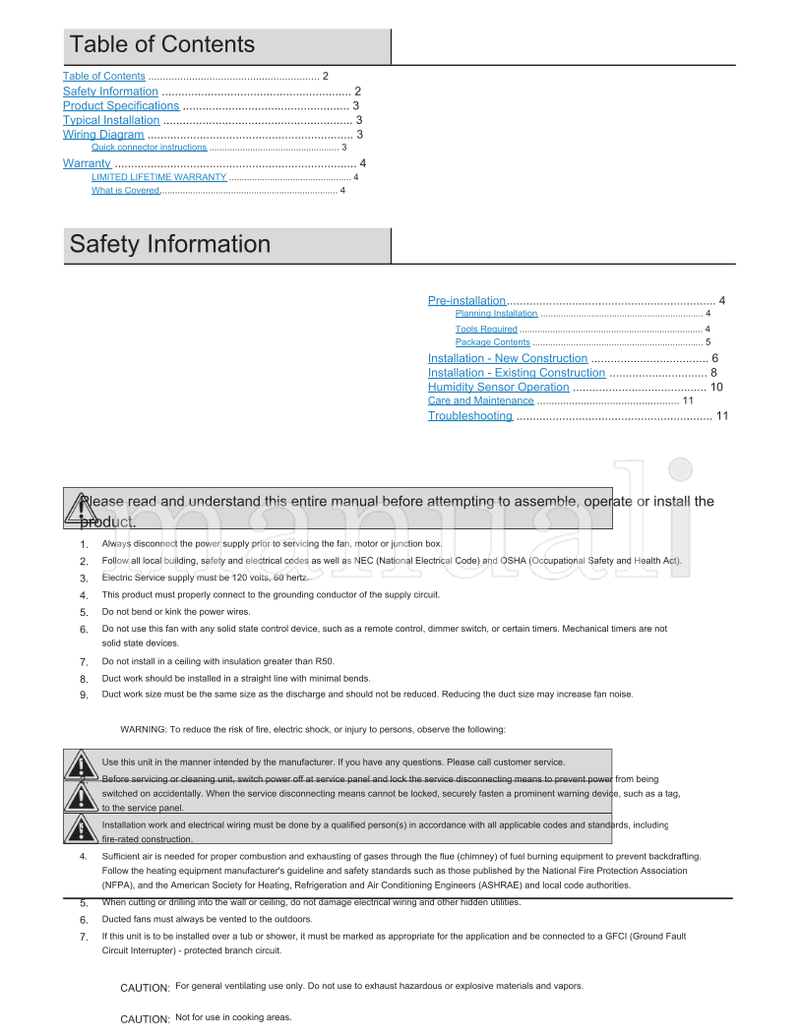 Hampton Bay 7136-01 (24 pages) Ceiling Fan Operating Manual