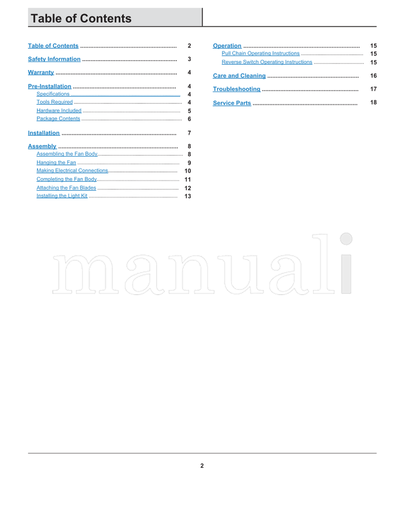 Hampton Bay AG510-BN (19 pages) Ceiling Fan Operating Manual