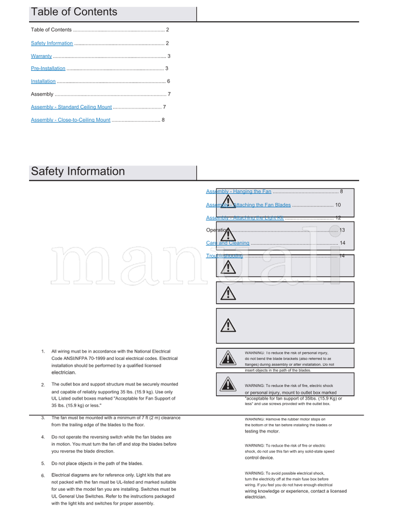 Hampton Bay 58004 52-ACT (30 pages) Ceiling Fan Operating Manual