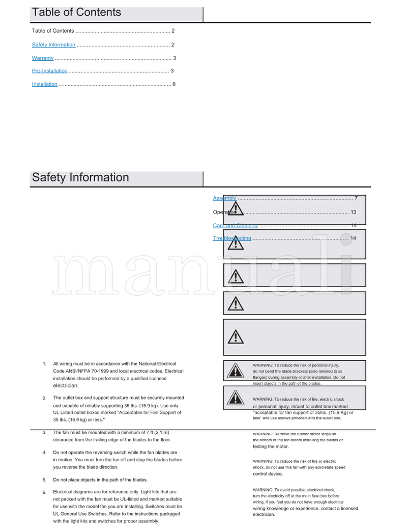 Hampton Bay 91116 91140 56-ANTHL (16 pages) Ceiling Fan Operating Manual