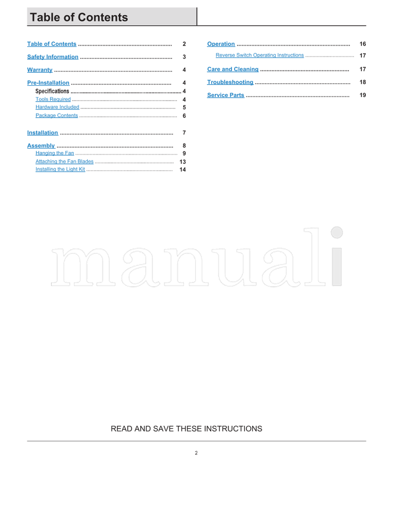 Hampton Bay AK18B-BN AK18B-MBK AK18B-MWH (20 pages) Ceiling Fan Operating Manual