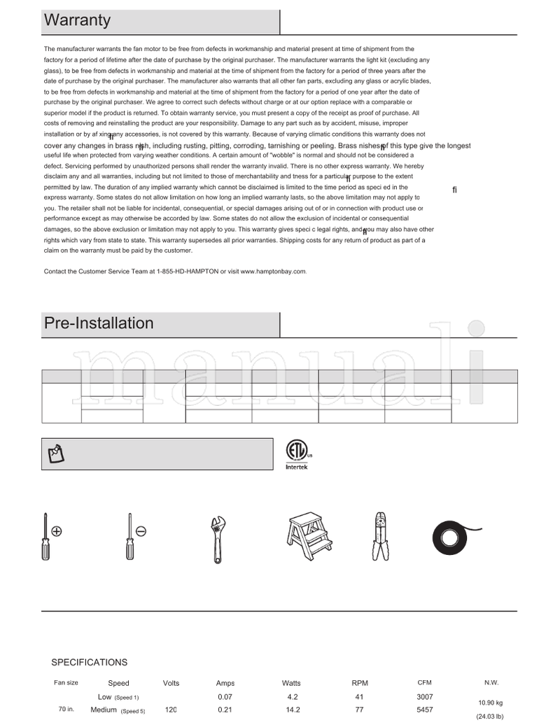 Hampton Bay AK330-BN AK330-EB AK330-MBK AK330-MWH (19 pages) Ceiling Fan Operating Manual