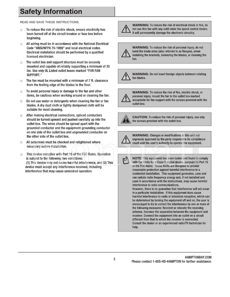 Hampton Bay HAMPTON BAY EDELWEISS (19 pages) Ceiling Fan Operating Manual