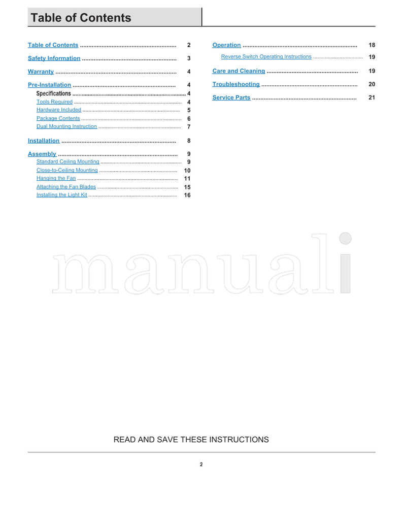 Hampton Bay AK30A-BN (22 pages) Ceiling Fan Operating Manual