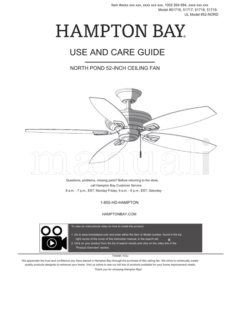 Hampton Bay 98130 (36 pages) Operating Manual