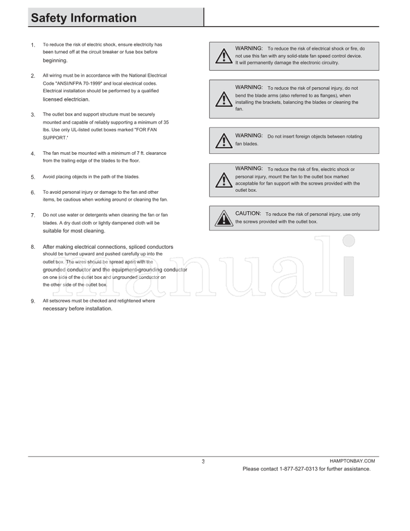 Hampton Bay AL958-FB (18 pages) Ceiling Fan Operating Manual