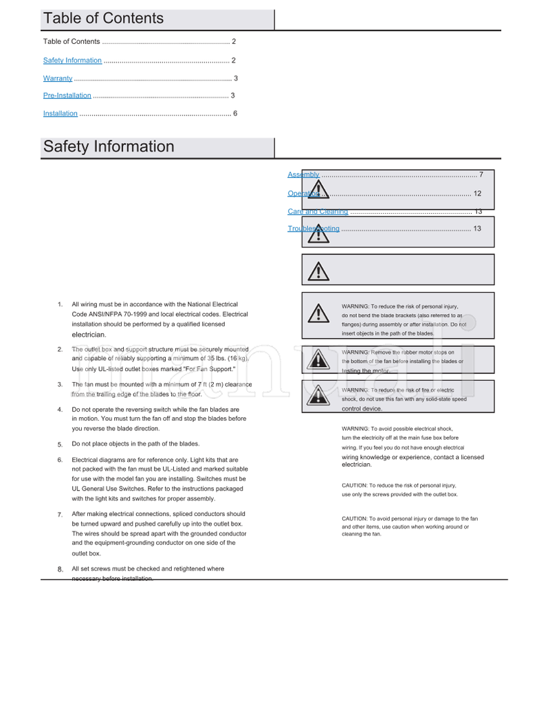 Hampton Bay 51344 44-SDV (28 pages) Ceiling Fan Operating Manual