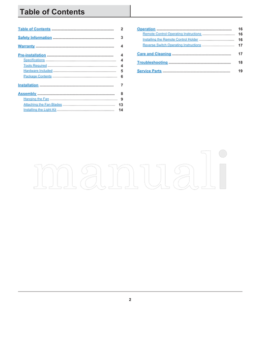 Hampton Bay AL995-ORB (20 pages) Ceiling Fan Operating Manual