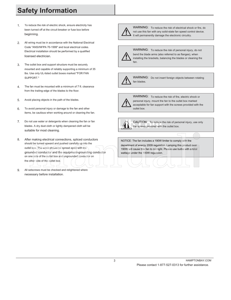 Hampton Bay AL995-ORB (20 pages) Ceiling Fan Operating Manual