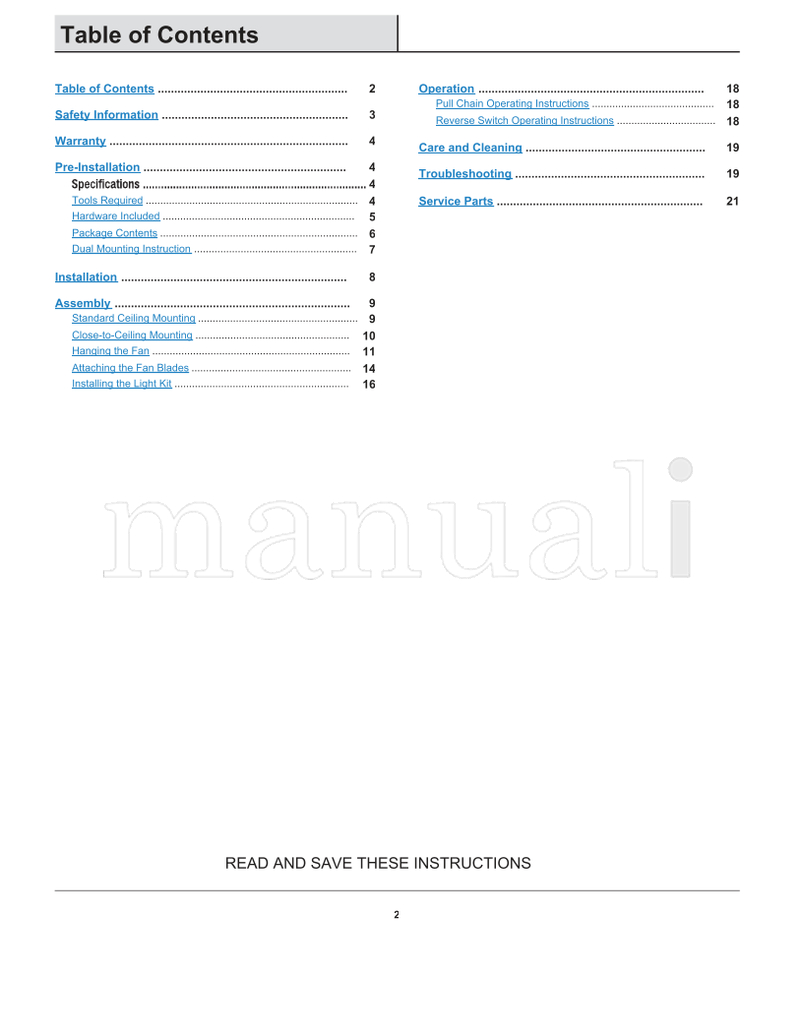 Hampton Bay AM588-BN AM588-EB (22 pages) Ceiling Fan Operating Manual