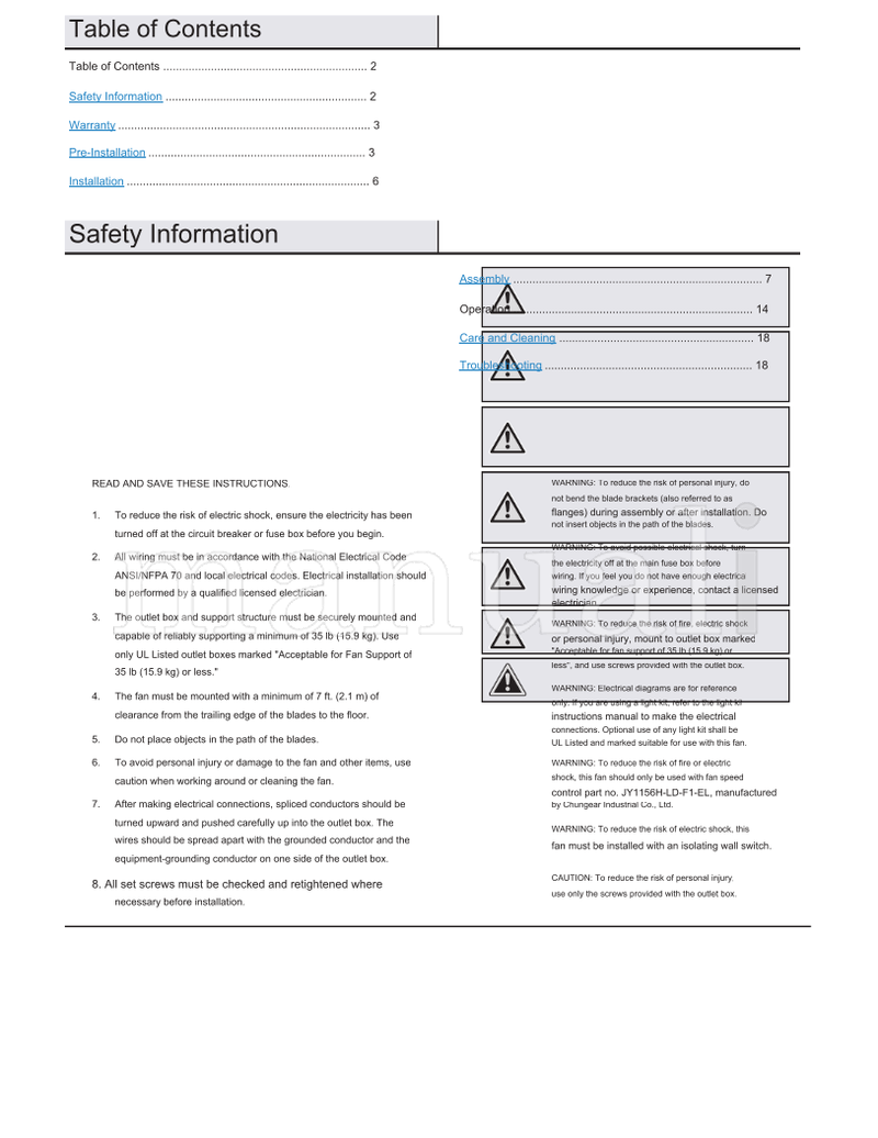 Hampton Bay 92380 92382 52-CHAN (38 pages) Ceiling Fan Operating Manual