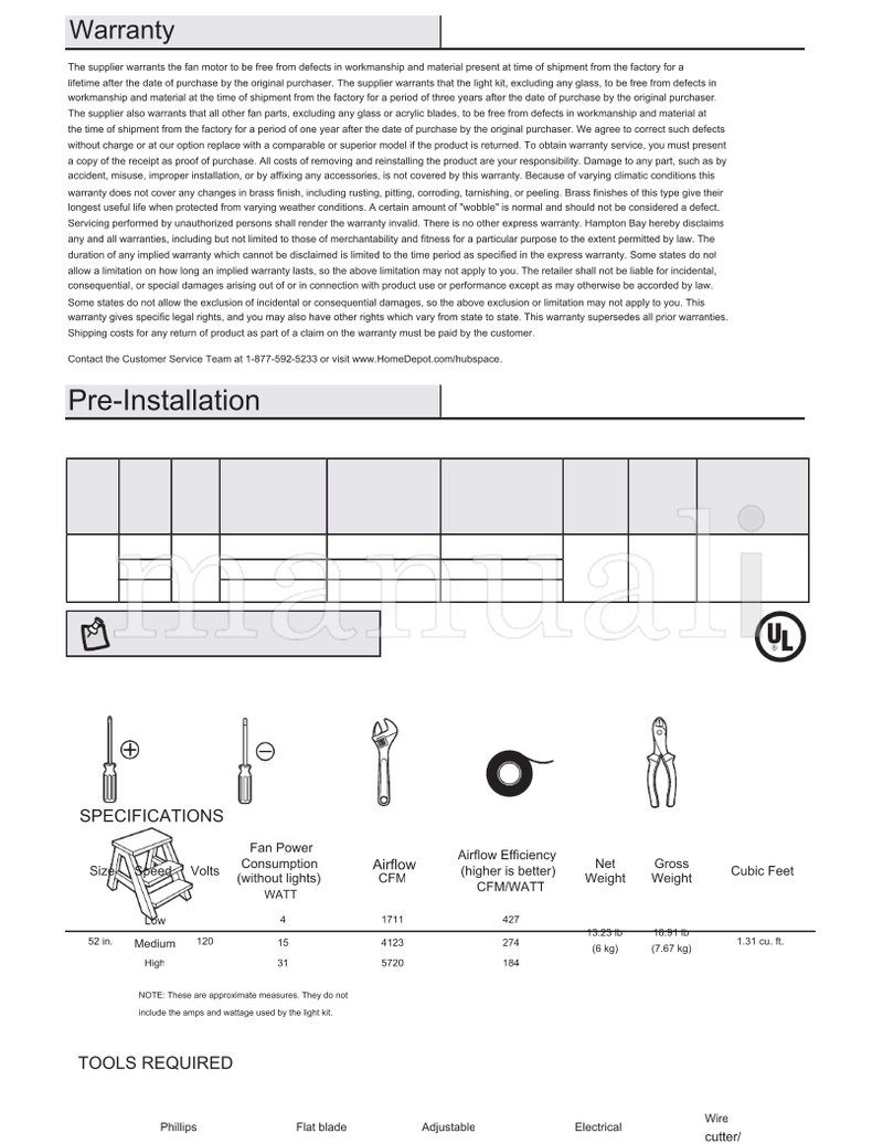 Hampton Bay 92380 92382 52-CHAN (38 pages) Ceiling Fan Operating Manual