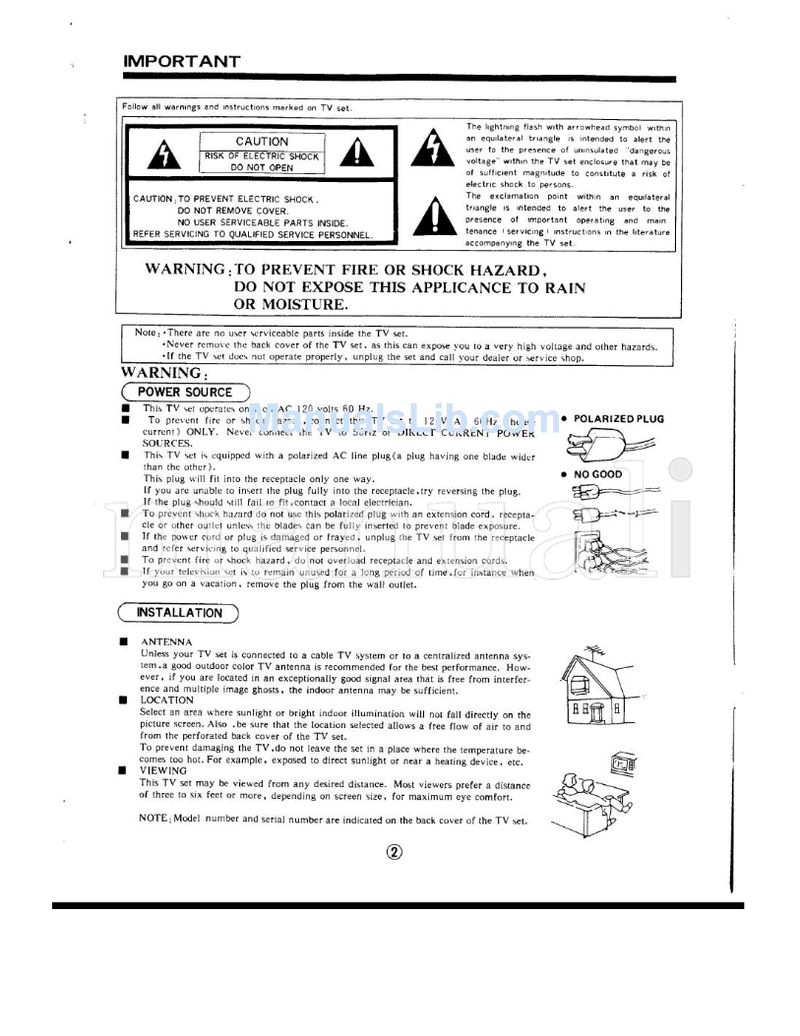 Hitachi 13GA1B (17 pages) TV Operating Manual