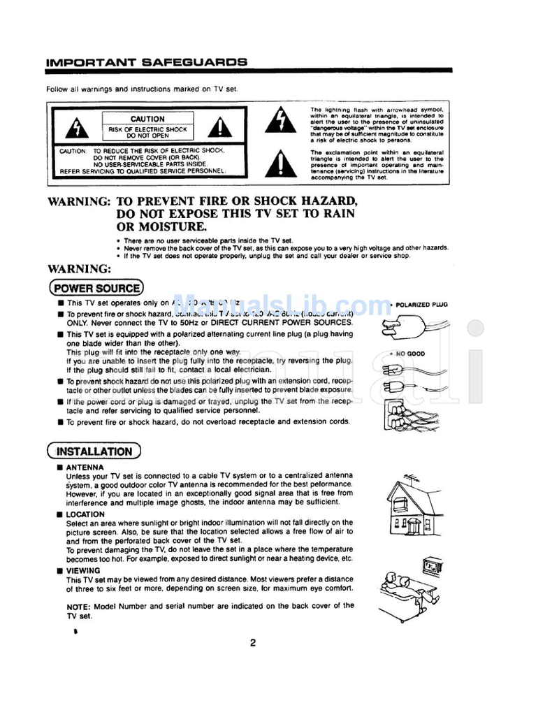 Hitachi 20SA2B (32 pages) TV Operating Manual