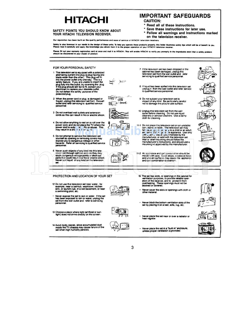Hitachi 20SA2B (32 pages) TV Operating Manual