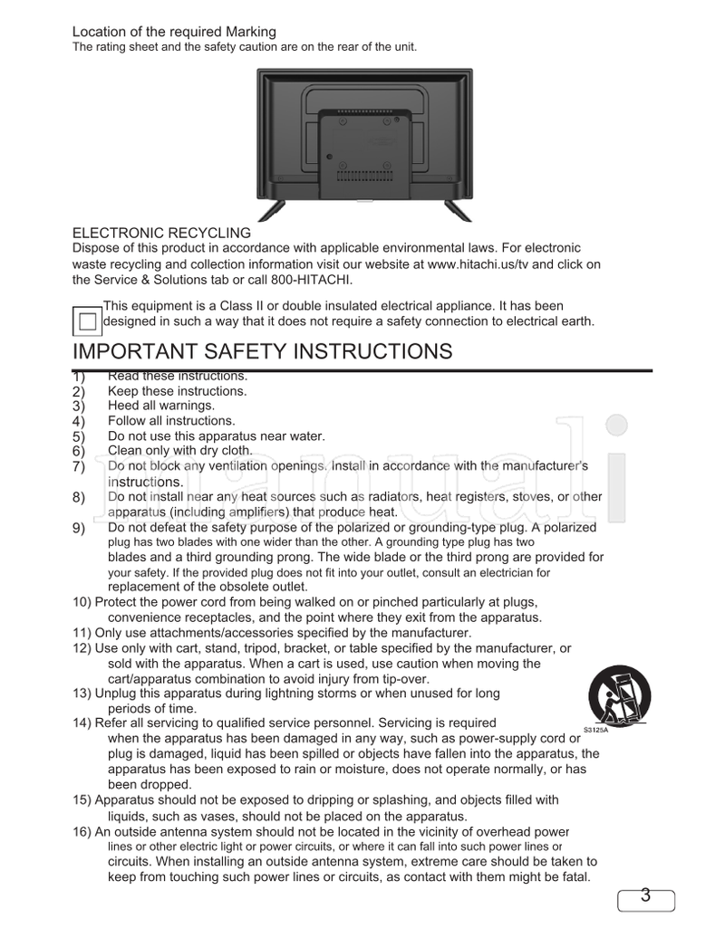 Hitachi 22C32 OG22C3207182019 (40 pages) TV Operating Manual