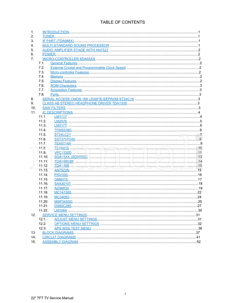 Hitachi 22LD4200 22LD4200UK (63 pages) TV Service Manual
