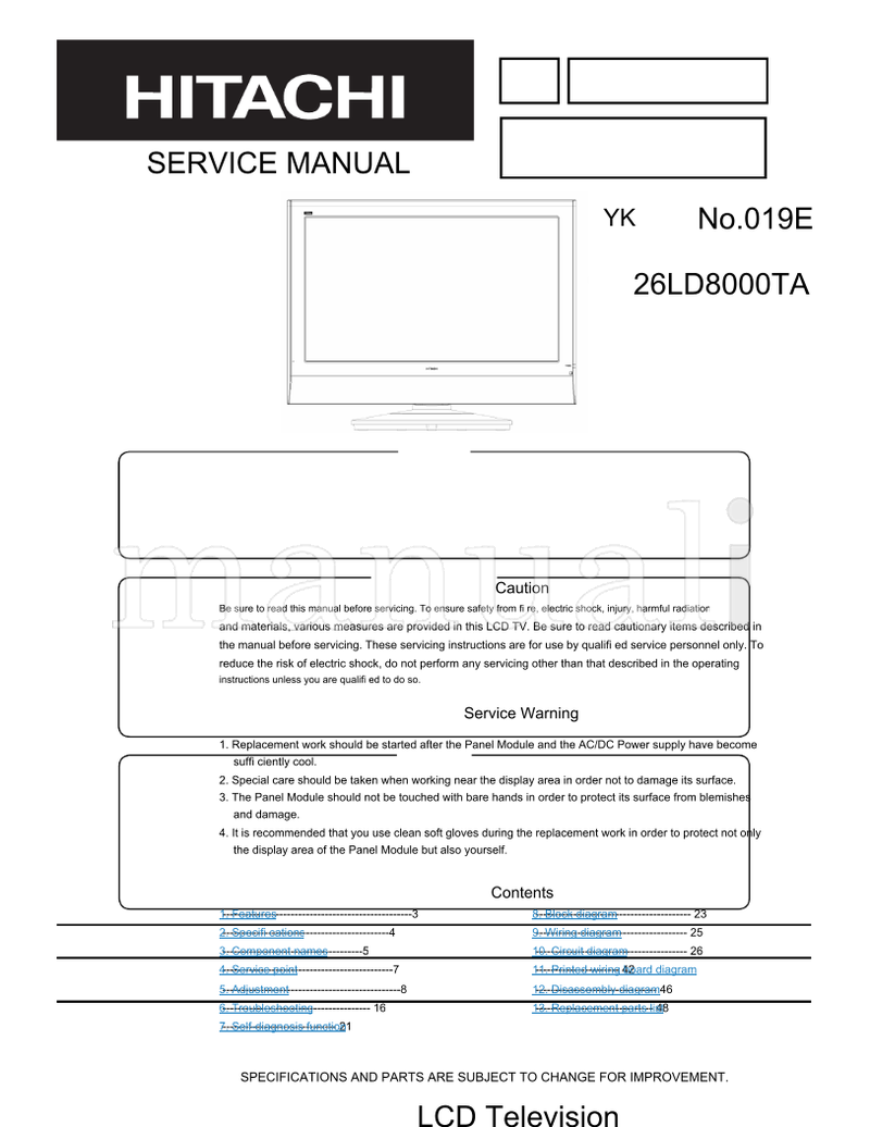Hitachi 26LD8000TA (54 pages) TV Service Manual