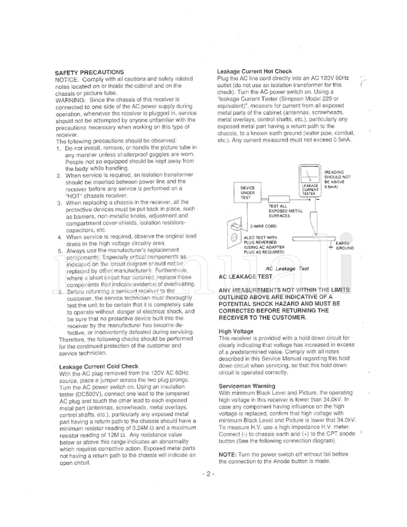 Hitachi CLU-264 C732 C731 C730 27AXOB (37 pages) TV Service Manual