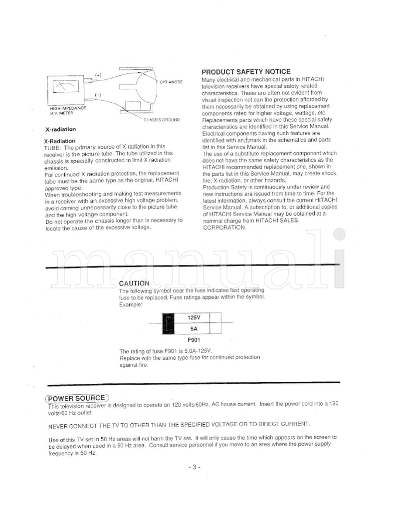 Hitachi CLU-264 C732 C731 C730 27AXOB (37 pages) TV Service Manual