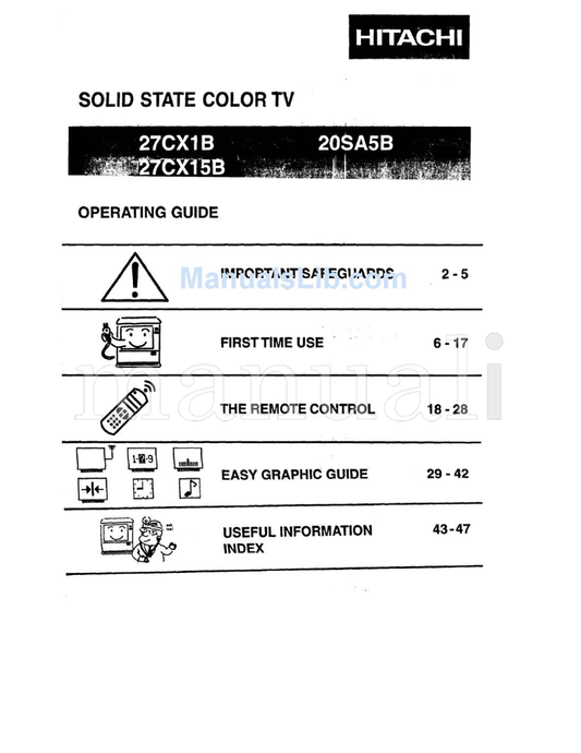 Hitachi 6-17 43-47 (49 pages) TV Operating Manual
