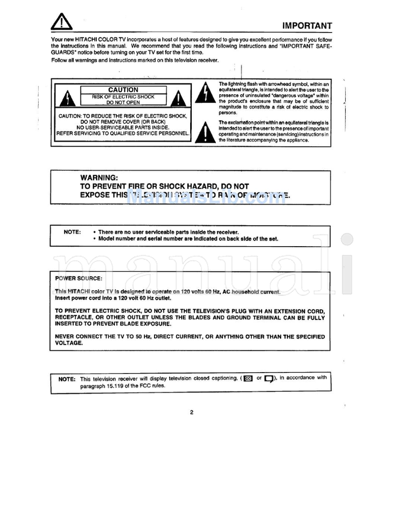Hitachi 6-17 43-47 (49 pages) TV Operating Manual